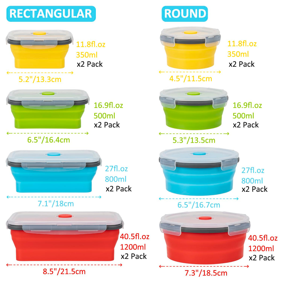 Annaklin rectangular 27oz yellow container keeps ingredients organized.