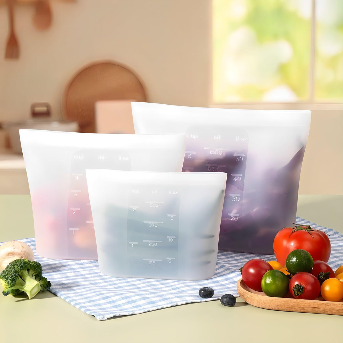 Annaklin bags suited for fruits, veggies, cosmetics, and small items