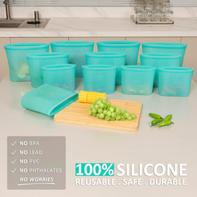 Annaklin reusable silicone bags with easy zip-lock closure