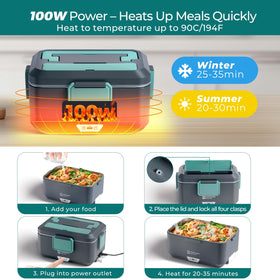 Annie & Mia Design in-car plug compatibility supports warm meals during commutes.