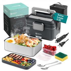 Annie & Mia Design electric lunch box showing 3.5L capacity for hearty meals on the go