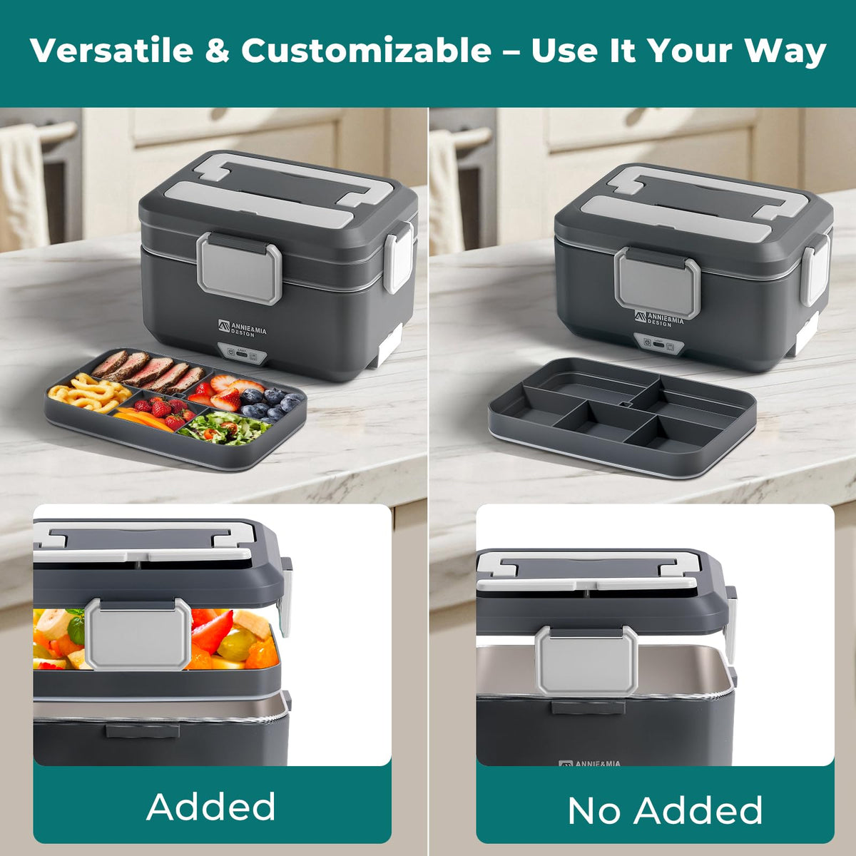 Annie & Mia Design heats meals in 20-30 minutes with a safe temperature