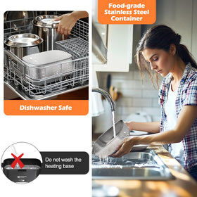 Annie & Mia Design electric lunch box in an office setting for meals.