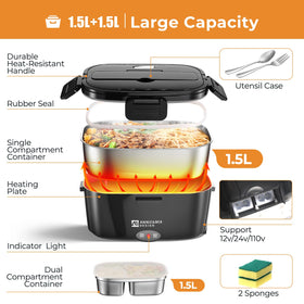 Annie & Mia Design 1.5L capacity, ideal for portable lunches.