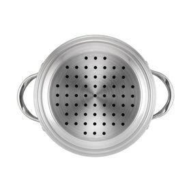 Anolon Classic steamer insert with dual riveted handles for easy lifting.