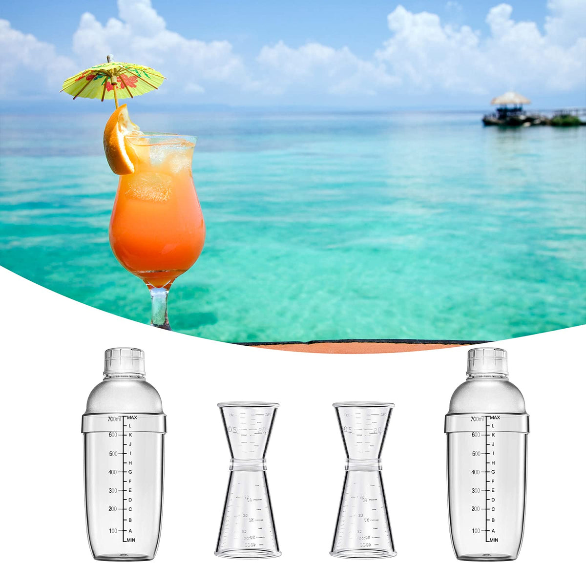 Another plastic double measuring jigger 0.3oz and 0.6oz for precise pours