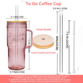 ANOTION 24oz mason jar with lids and straws highlights complete drink set.