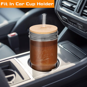 ANOTION 24oz travel mug with bamboo lid ready for on-the-go sipping.