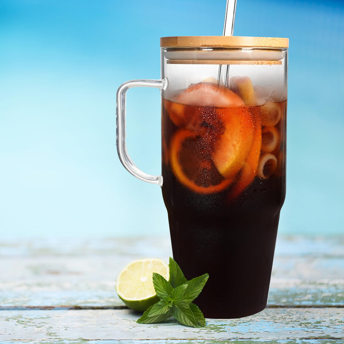 ANOTION dishwasher-safe glass tumbler for quick cleanup after beverages