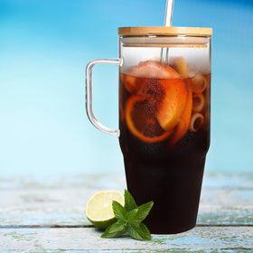 ANOTION dishwasher-safe glass tumbler for quick cleanup after beverages