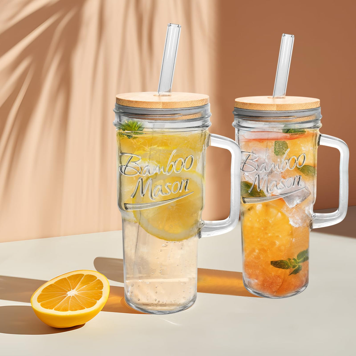 ANOTION glass straws set for tumbler enables reusable cold-drink sipping.