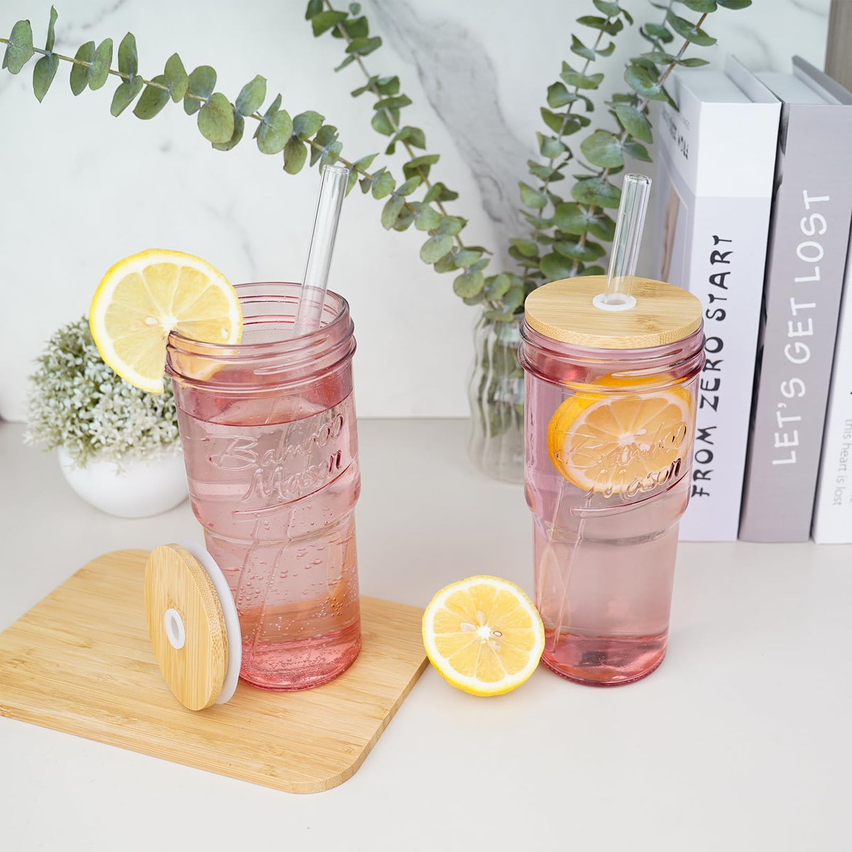 ANOTION pink glass cups require hand washing to maintain shine and clarity.