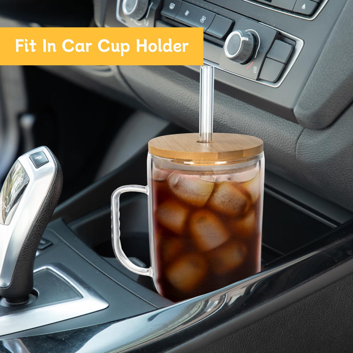 ANOTION travel-ready tumbler fits car cup holders during commutes