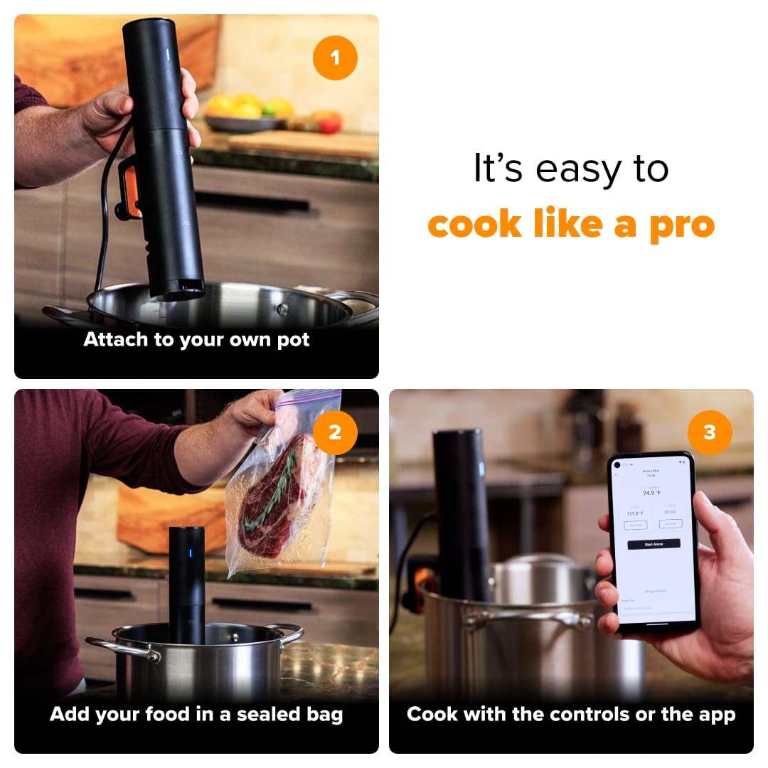 Meats, seafood, eggs, and vegetables cook evenly with precise temps.