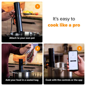 Meats, seafood, eggs, and vegetables cook evenly with precise temps.