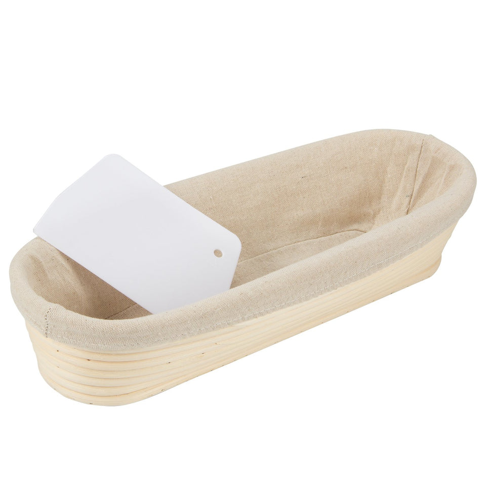 ANPHSIN Banneton basket 13-inch showcases rustic patterns for sourdough loaves