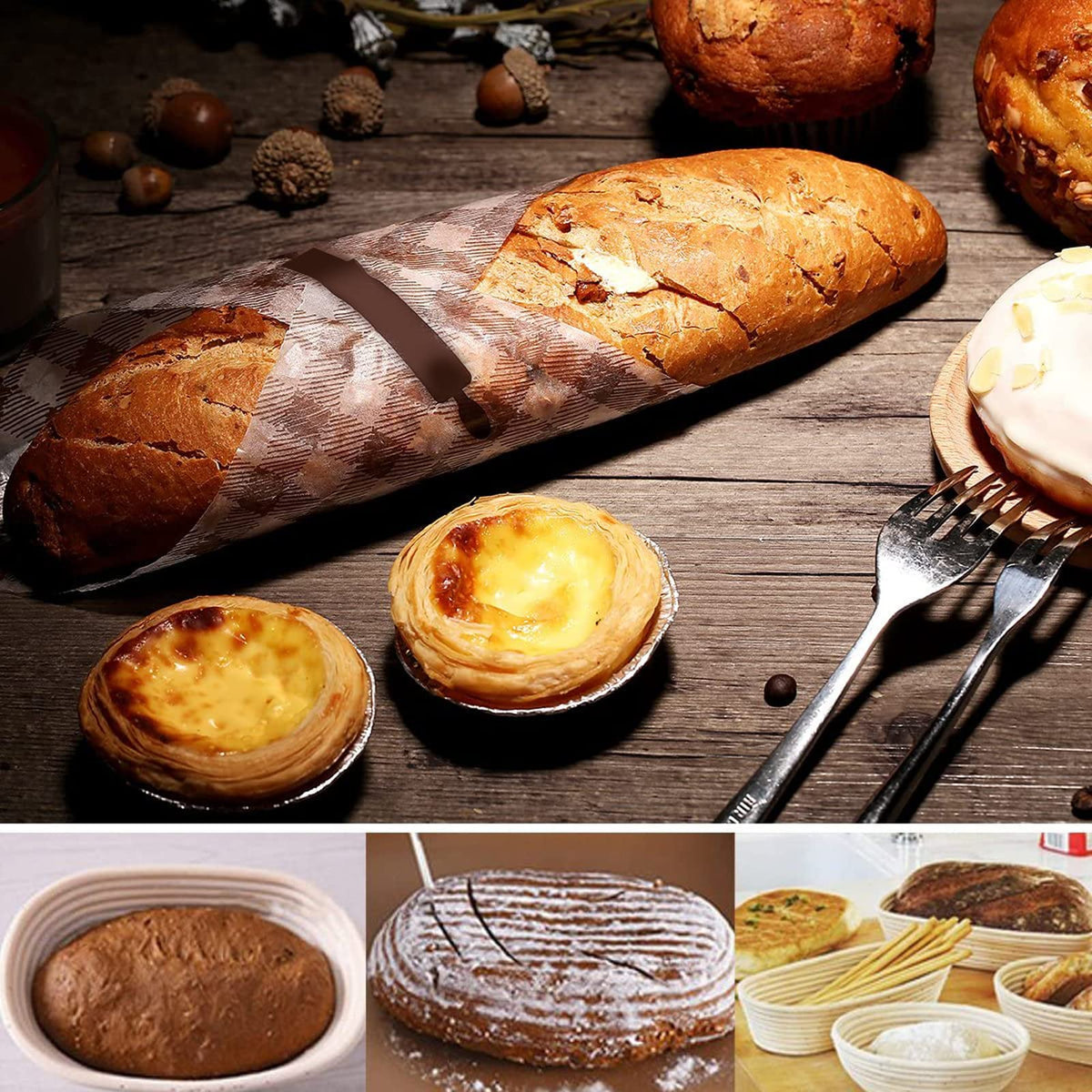 ANPHSIN Banneton with linen liner supports high-hydration dough handling and easy loaf transfer