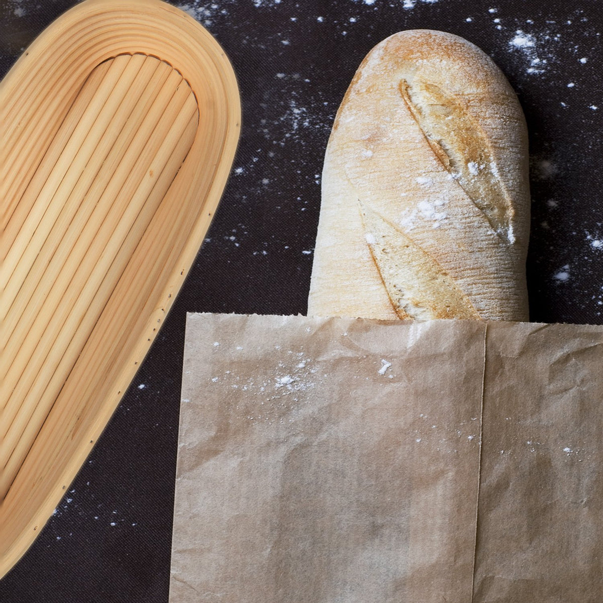 ANPHSIN basket creates beautiful pattern on top for artisanal-looking breads