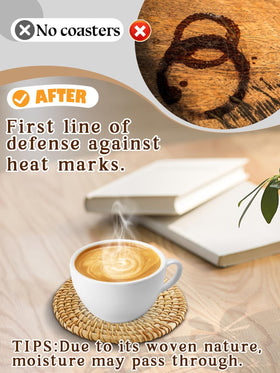 ANPHSIN coasters provide thermal insulation for hot drinks.