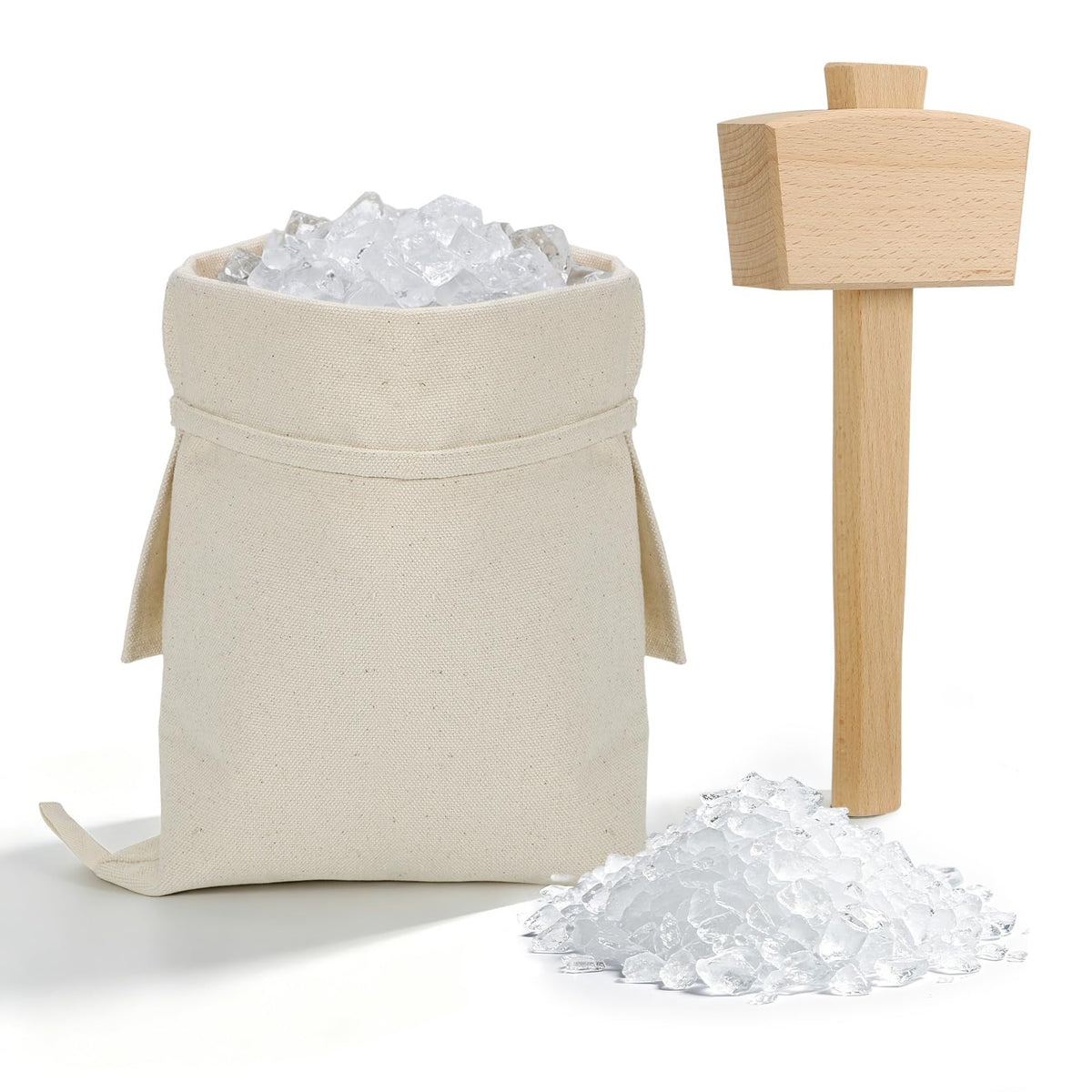 ANPHSIN Lewis ice bag with mallet set for crisp, dry crushed ice.