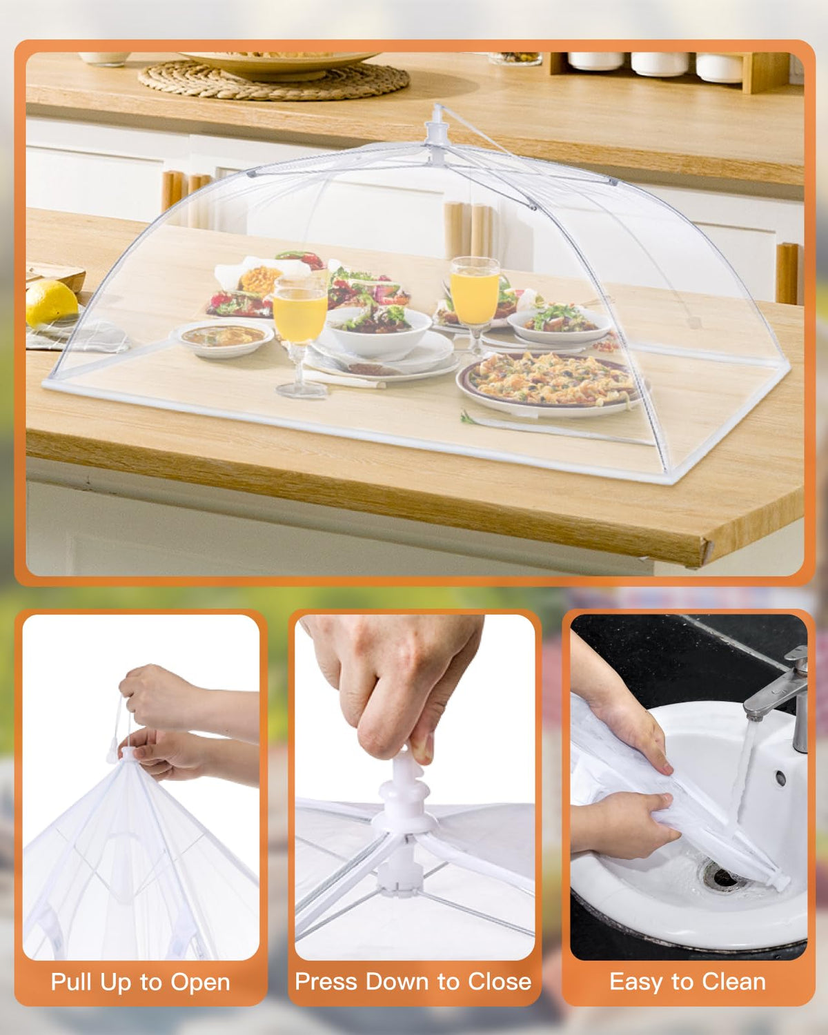 Anpro stainless steel frame delivers stable support in windy outdoor conditions.
