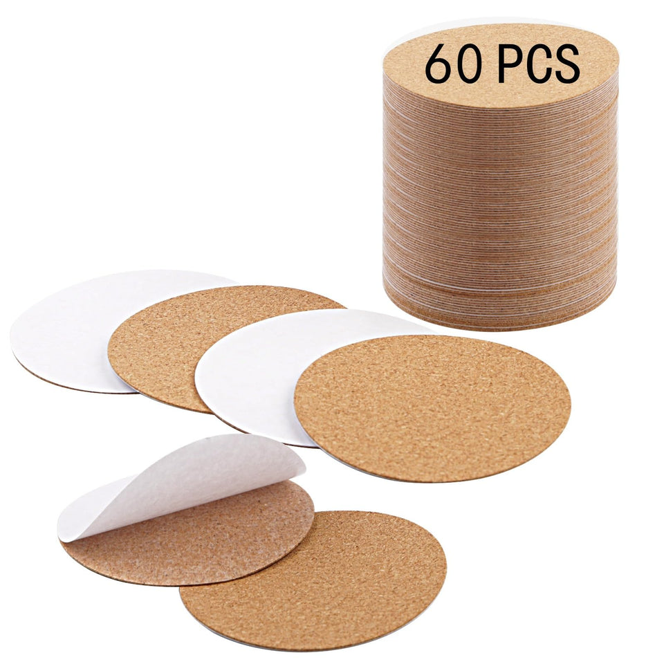 Anpuimult self-adhesive cork coaster backing shown in bulk for DIY coasters.