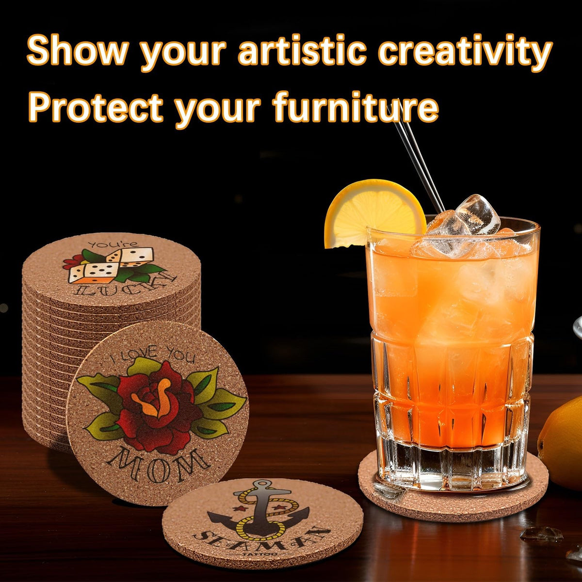 Anpuimult cork coaster easy to clean and reusable.