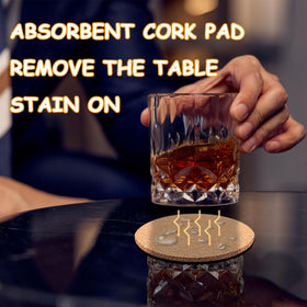 Anpuimult cork coaster provides heat-resistant protection for hot drinks.