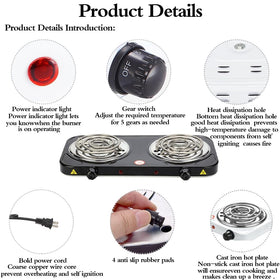 ANQIA 1000W per burner for fast boiling and searing tasks.