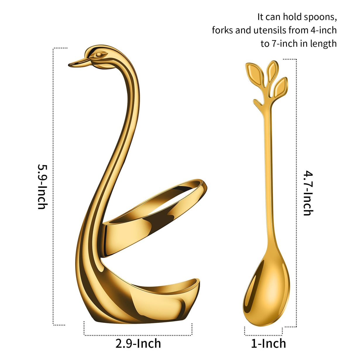AnSaw gold spoons with mirror finish for smooth stirring and serving