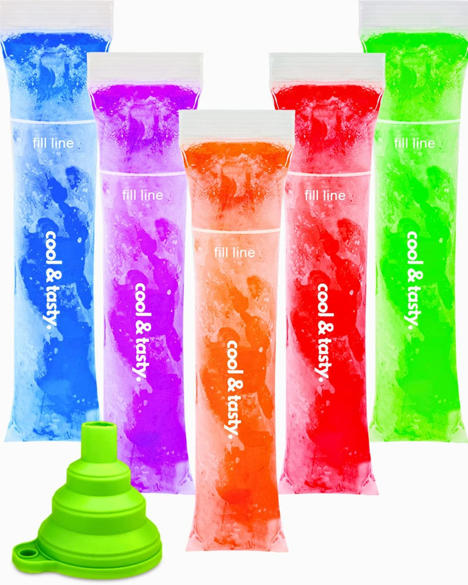 ANSMIO 150 disposable popsicle bags with zip seal for leak-free freezing