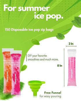 ANSMIO 8x2 inch freezer tubes ready for fruit juice pops