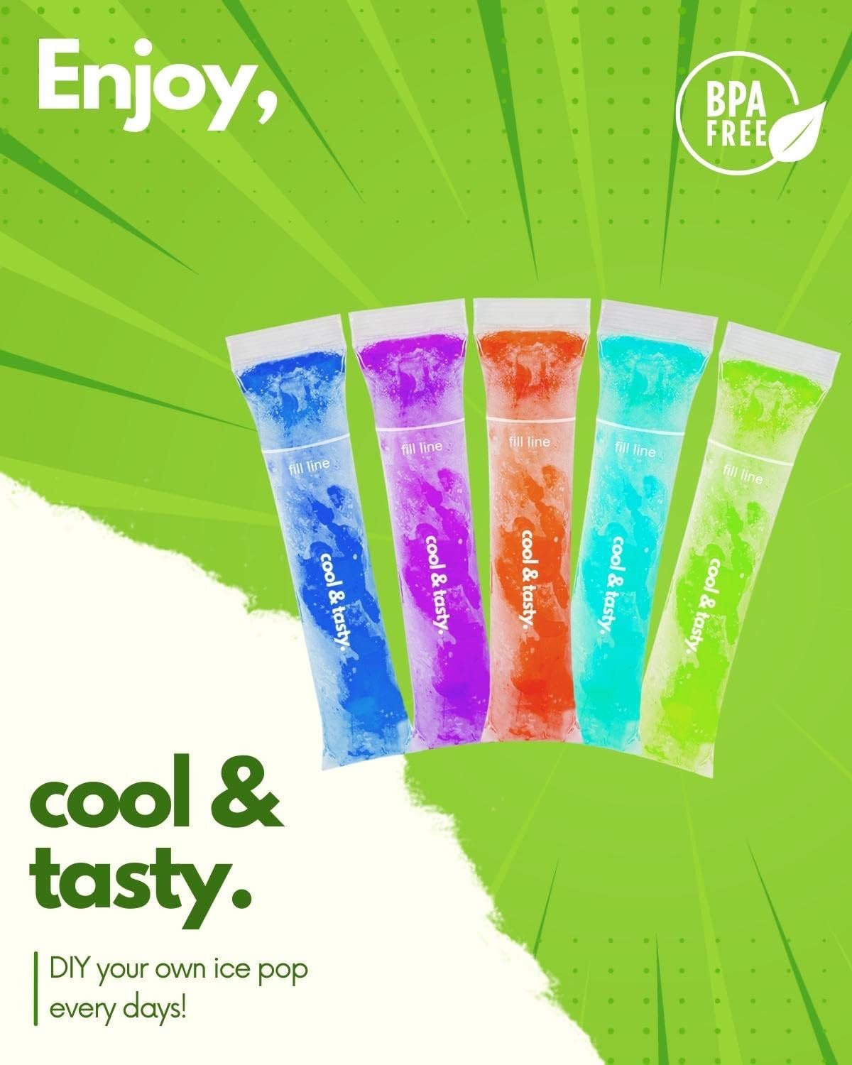 ANSMIO popsicle bags with included funnel for easy filling