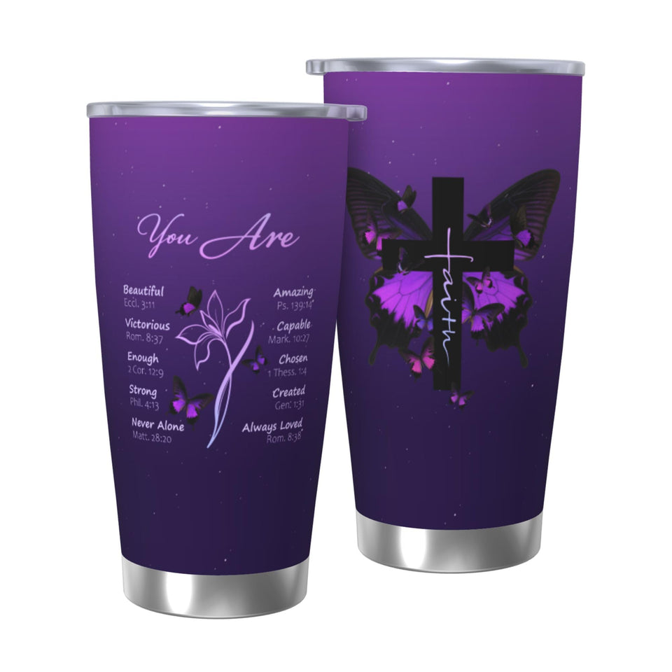 ANSTING purple double-wall tumbler keeps beverages hot or cold on the go.