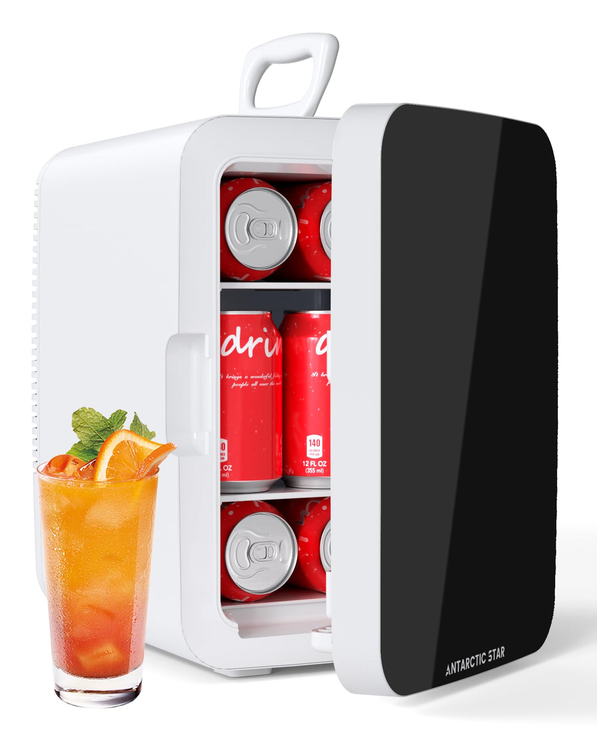Antarctic Star 10L mini fridge front view for compact spaces