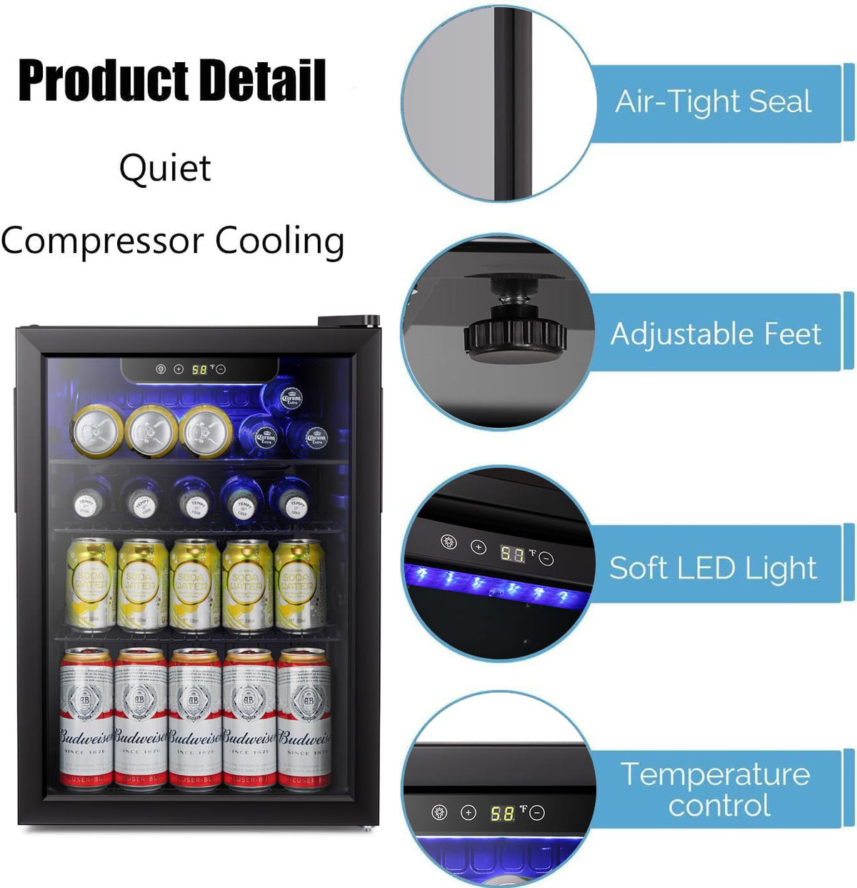Antarctic Star fridge interior with adjustable shelves for flexible storage.