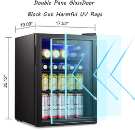 Soft LED interior lighting highlights drinks in the Antarctic Star fridge.