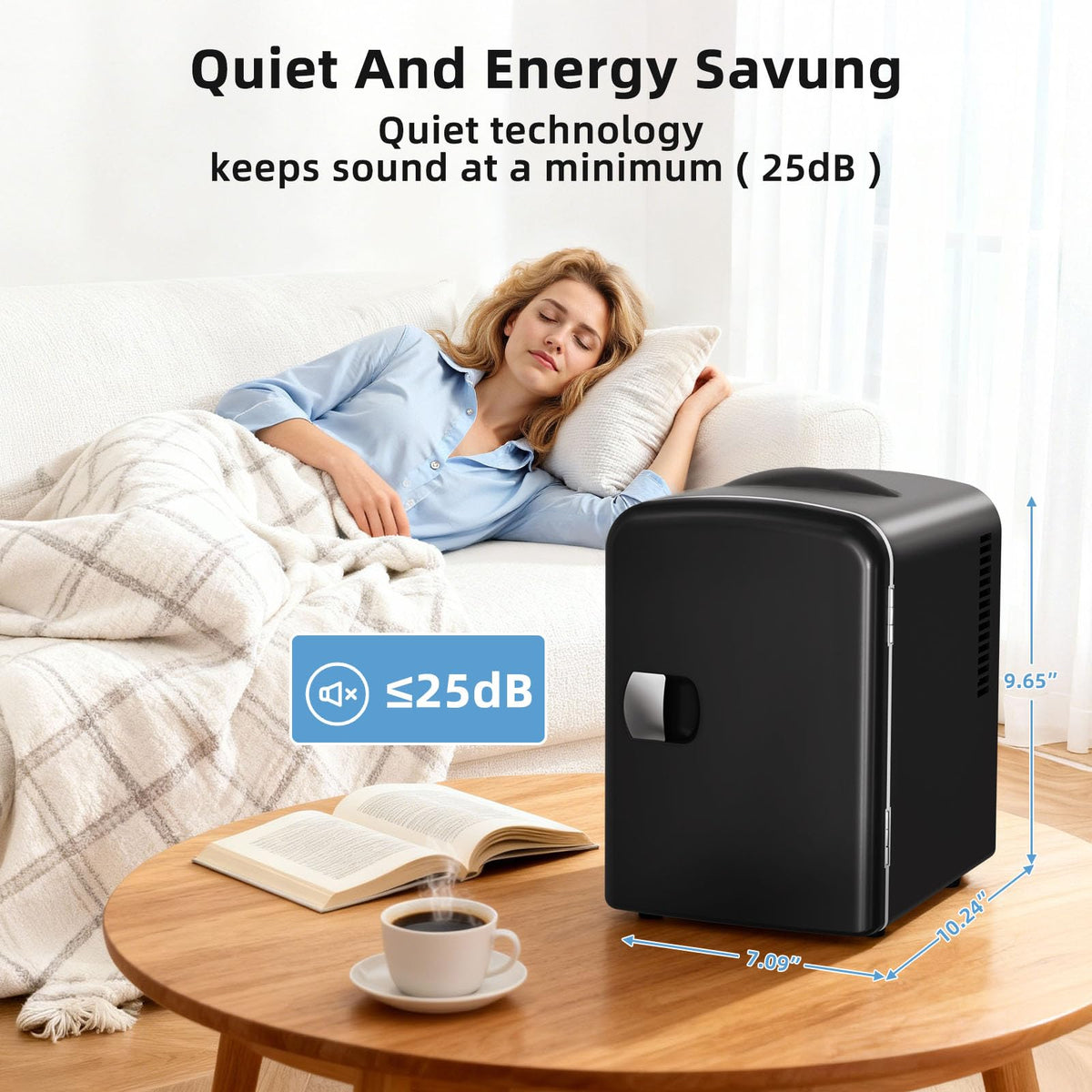 Antarctic Star black finish mini fridge adds sleek storage to any space.