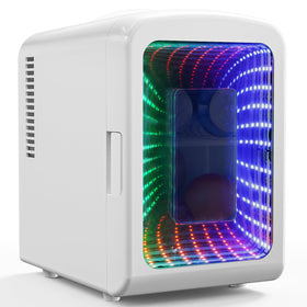 Antarctic Star mini fridge 4L capacity stores six cans for desks and small spaces.