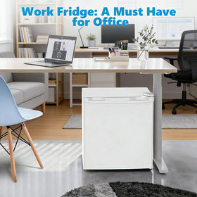 Removable shelves in the Antarctic Star mini fridge for flexible storage.