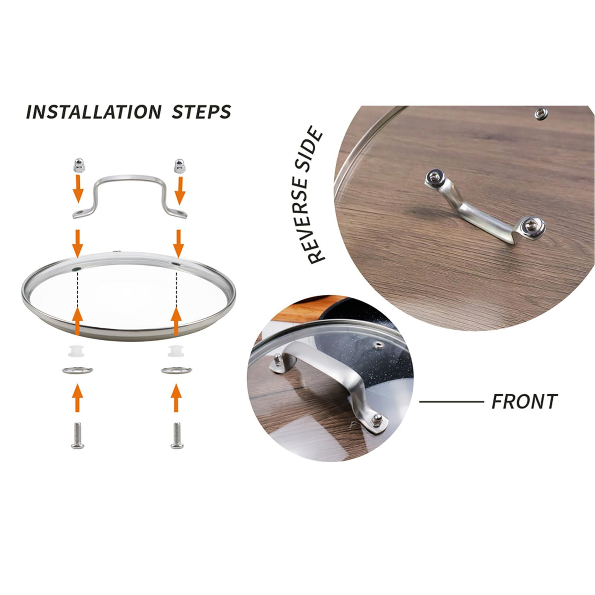 Antrader stainless rimmed lid resists high heat for safe cooking