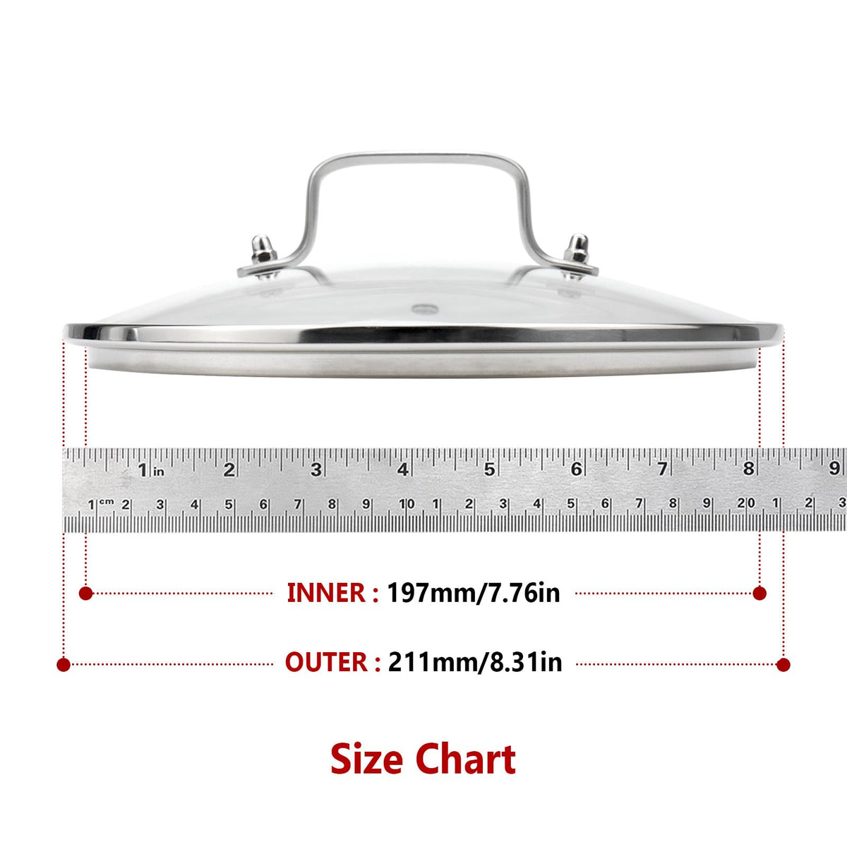 Antrader transparent lid for monitoring food during cooking