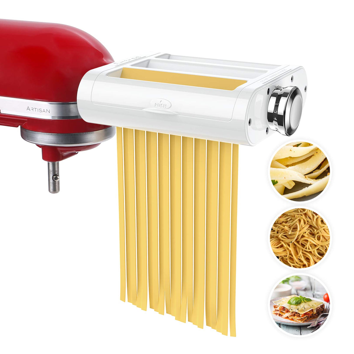 Antree pasta maker attachment rolling dough sheets for homemade pasta.
