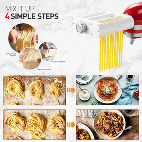 Antree 3-in-1 pasta maker cuts spaghetti from fresh dough.