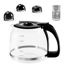 Antrys 12-cup glass carafe compatibility with popular drip coffee machines for easy replacements.