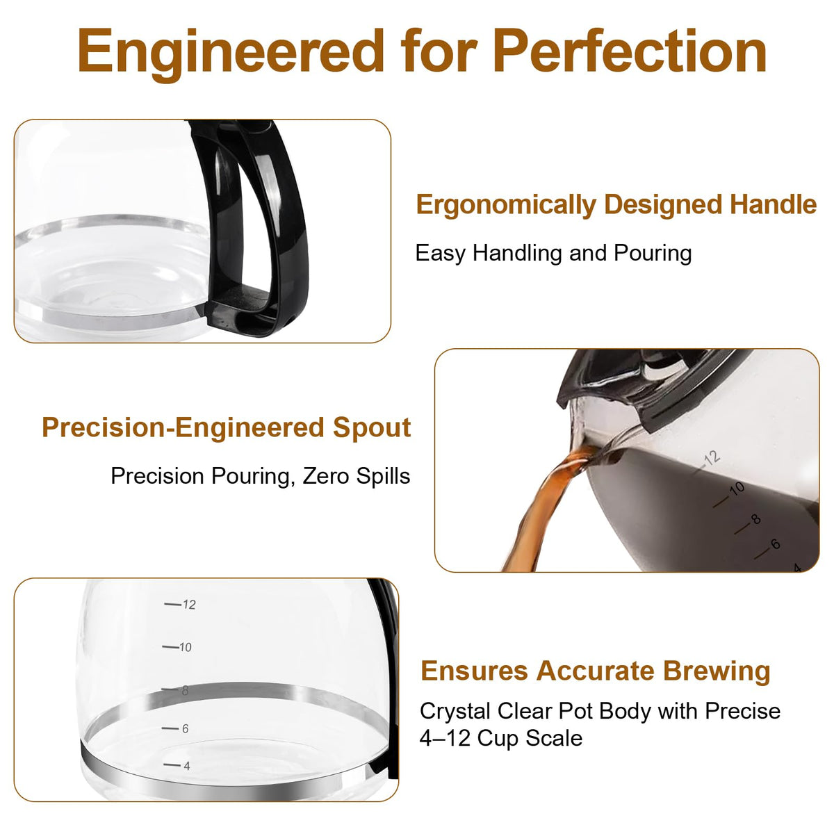 Antrys 4-12 cup markings help you brew with confidence.