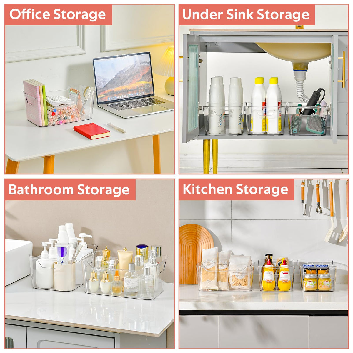 AntStep clear fridge bin helps organize yogurts and sauces.