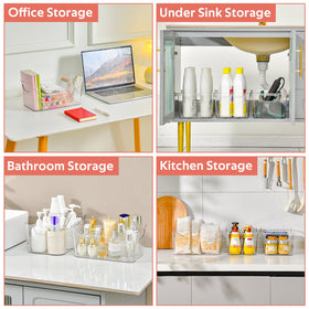 AntStep clear fridge bin helps organize yogurts and sauces.