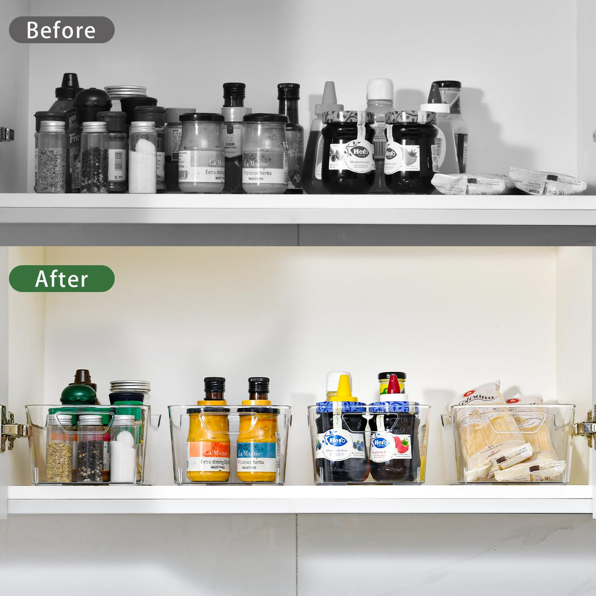 AntStep stackable bin optimizes vertical space for pantry or closet