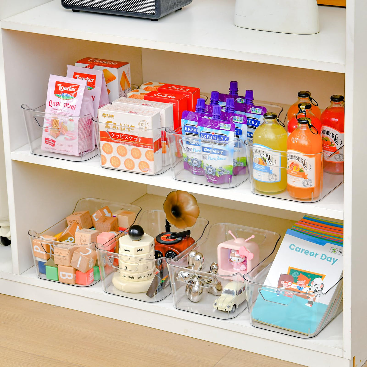 AntStep transparent pantry bin highlights items at a glance for easier meal prep